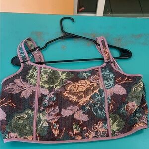 Floral Mesh Crop Top